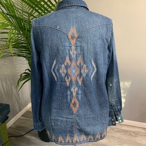 Denim shirt with embroidered size xs